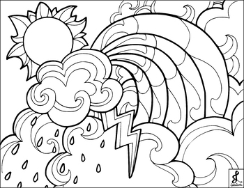 Preview of Wild Weather Coloring Page