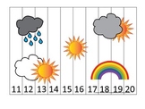 Wild Weather themed 11-20 Number Puzzle preschool learning