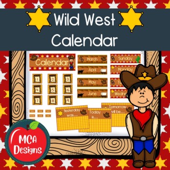 Wild West Calendar by MCA Designs Teachers Pay Teachers