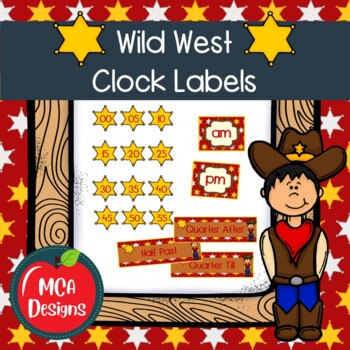 Preview of Wild West Clock Labels