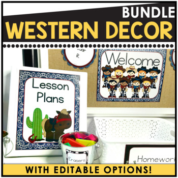 Preview of Western Farm Adventure Class Decor Bundle: Classroom Door & Wall Decorations