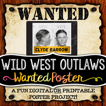Preview of Wild West Activity - Wanted Poster Project (Digital and Printable Options)