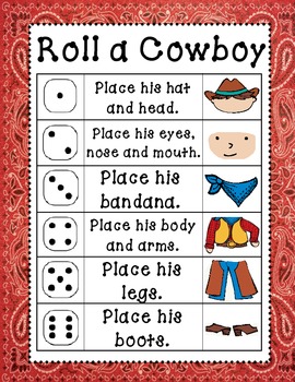 Preview of Wild West Roll and Draw a Cowboy (2 games in 1)