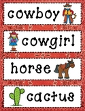 Wild West Vocabulary Cards for Word Wall