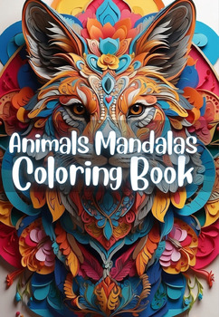 Preview of Wild Whimsy: Animals Mandala Coloring Book – 50 Pages