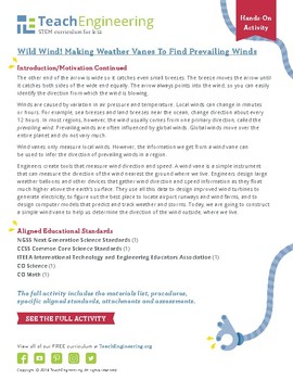 Wild Wind! Making Weather Vanes to Find Prevailing Winds - Activity -  TeachEngineering