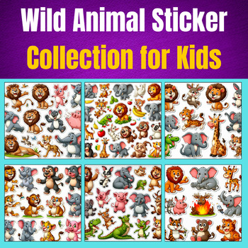 Preview of Wild Wonders: Animal Sticker Collection for Kids.