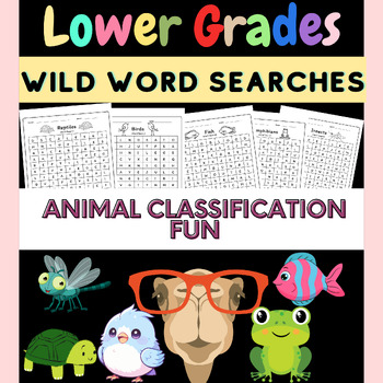 Preview of Wild Word Searches! Animal Classification Fun (Lower Grades)