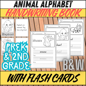 Preview of Wild Write: Animal Alphabet Handwriting and Flash Cards for PreK to 2nd Grade
