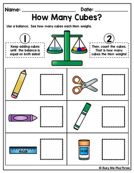 nonstandard weight measurement kindergarten activities and