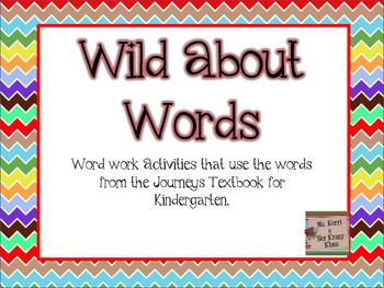 Preview of Wild about Words: Word work activities for Journeys Reading Series Kindergarten
