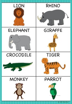 Wild animals/Jungle animals: word bank and activities by MaryDee's