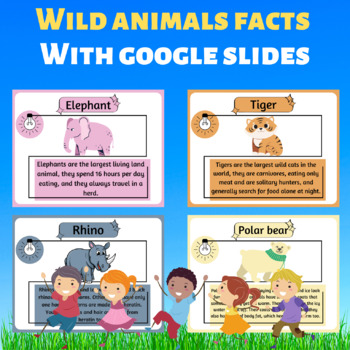 Wild animals facts for kids. Printable and digital. by Your Fellow Teacher