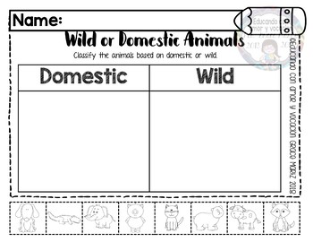 wild or domestic animals by from martz to class tpt