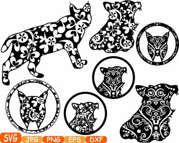 Wildcats Cat Cats Mascot Jungle Animal Safari Flower Svg School Clipart Zoo 375s