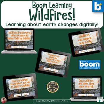 Preview of Wildfires: Earth Changes and Natural Disasters Boom Learning Digital Task Cards