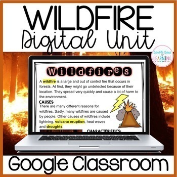 Preview of Wildfires Research Digital Distance Learning Unit for Google Classroom