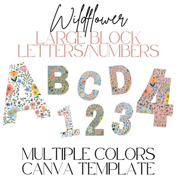 Wildflower Bulletin Board Letters, Lettering