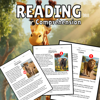 Preview of Wildlife Adventure Grade 2 Animal Reading Comprehension Passages Multi-Questions