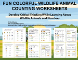 Wildlife Animal Counting and Matching Game Fun Worksheet C