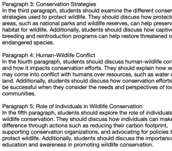 thesis statement for wildlife essay