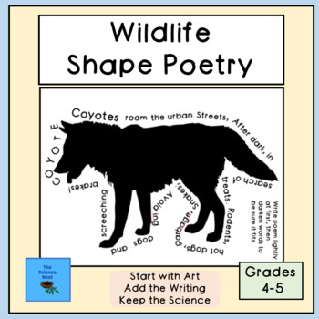 Preview of Wildlife Shape Poetry Gr. 4-5