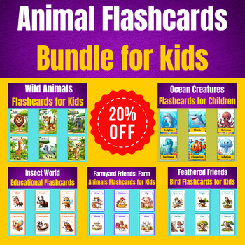Preview of Wildlife Wonders: Animal Flashcards Bundle for Kids.