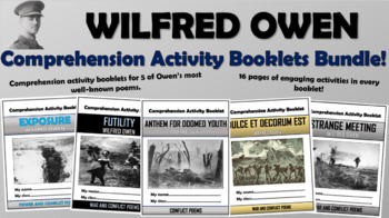 Preview of Wilfred Owen Comprehension Activity Booklets Bundle!