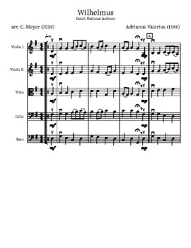 Preview of Wilhelmus - Beginning Strings Arrangement