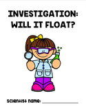 Will It Float? Buoyancy Investigation Packet Workbook
