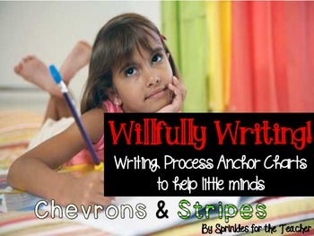 Preview of Willfully Writing Process Anchor Charts Chevrons & Stripes