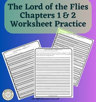 Preview of William Golding's The Lord of the Flies Chapters 1&2 Worksheet & Practice