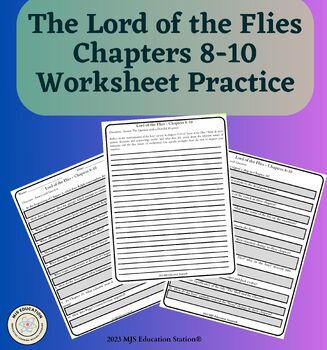 Preview of William Golding's The Lord of the Flies Chapters 8-10 Worksheet & Practice