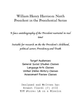 Preview of William Henry Harrison, Ninth President in the Presidential Series