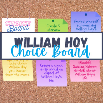 Preview of William Hoy Choice Board -Google Slides™