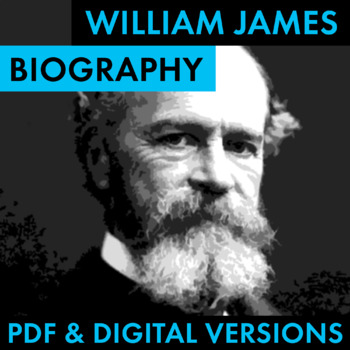 Preview of William James Biography Research Organizer, Biography PDF & Google Drive CCSS