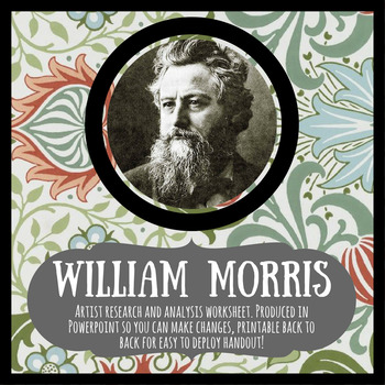 Preview of William Morris artist research & analysis worksheet