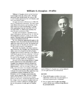 Preview of William O. Douglas - Profile - Worksheet