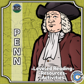Preview of William Penn Biography - Reading, Digital INB, Slides & Activities