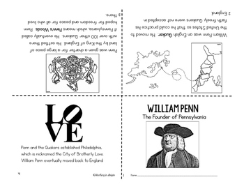 William Penn Mini-Book: FREEBIE! by Teaching in Stripes | TpT