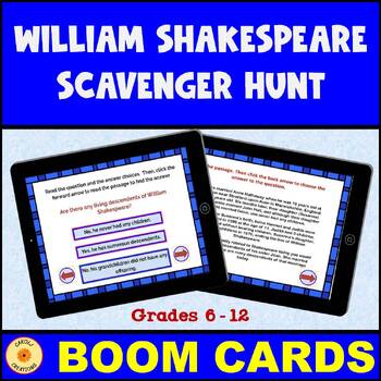 Preview of William Shakespare Scavenger Hunt BOOM Cards