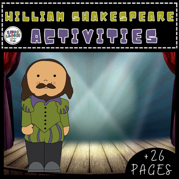 Preview of William Shakespeare Activities,Biography For Poetry Month, Coloring Pages,Timel