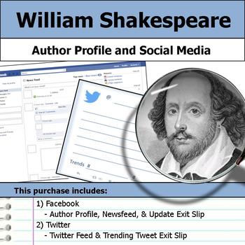 Preview of William Shakespeare - Author Study - Profile and Social Media