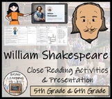 William Shakespeare Close Reading Comprehension Activity |