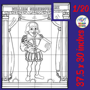 Preview of William Shakespeare Collaborative Art Poster - Group Project Coloring Pages