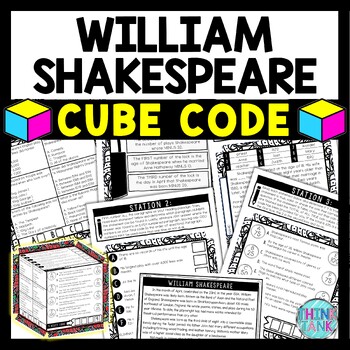 Preview of William Shakespeare Cube Stations - Reading Comprehension Activity - Playwright