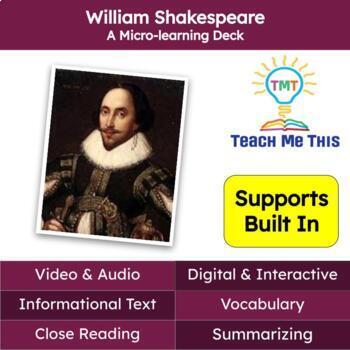 Preview of William Shakespeare Informational Text Reading Passage and Activities