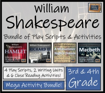 Preview of William Shakespeare Mega Bundle of Play Scripts & Activities | 3rd & 4th Grade
