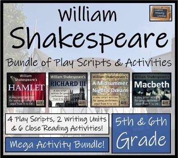 Preview of William Shakespeare Mega Bundle of Play Scripts & Activities | 5th & 6th Grade