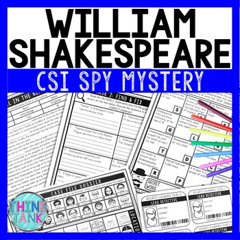 Preview of William Shakespeare Reading Comprehension CSI Spy Mystery - Close Reading